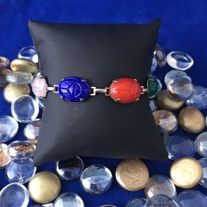 Vintage Scarab Bracelet Signed “Thorn Jewelry”